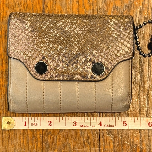 Vintage Rag & Bone wristlet wallet snakeskin leather quilted chain snap wallet - Picture 8 of 16